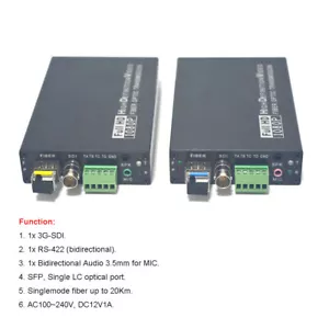 3G-SDI Video Audio over Fiber Optic Converters Extender Kit Broadcasting Quality - Picture 1 of 13