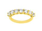 7Stone JK I1-I2 0.77ct Diamond Wedding Band Ring Sterling Silver Round Cut
