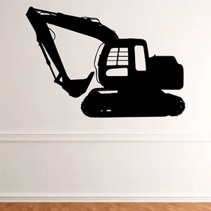Digger v2 Wall Sticker Decal Transfer Kids Bedroom Boys Girls Matt Vinyl UK - Picture 1 of 36