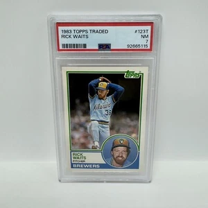 1983 Topps negociado Rick Waits #123T MLB Milwaukee Brewers graduado PSA 7 casi nuevo - Imagen 1 de 2