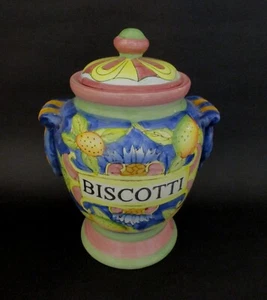 ✅ VASO BISCOTTI ARTE FIORENTINA DIPINTO MANO VASI D'ARTE ANTIQUE - 4224 - Bild 1 von 9