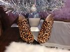 New Women Vince Camuto Leather Calf Hair Leopard /Animal Print Booties Brown 6.5