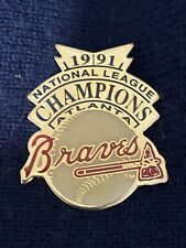 1991 Atlanta Braves National League Champions Mlb Pin Baseball and Tomahawk