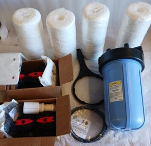 10" Pool Water Filter 1" Threaded, Bracket, Bypass Valves,Gaskets 4 Filters (VV) - Picture 1 of 5