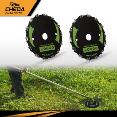 CHEDA 2PCS 7" Chainsaw Tooth Brush Blades Fit For Bush Cutter Weed Eater Trimmer Head
