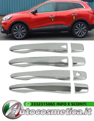 Set cover adesive maniglie in abs cromo cromate per Renault Kadjar 2015 I-Key - Immagine 1 di 2