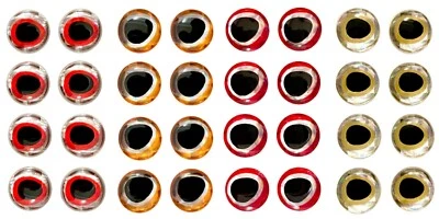 JIGKOPF-PROFI-DE 3D drei Farbige Augen, Klebeaugen,Holographische Augen, Wobbler ,Pilker,Jerks,