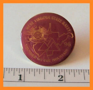 1996 WV HOG STATE RALLY HARLEY DEALER CHAPTER POKER RUN JACKET VEST HAT PIN - Picture 1 of 1