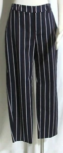 New Women's Ladies OLD NAVY Navy Blue Striped Ankle Length Pants Leg Pants 8 - Picture 1 of 4
