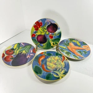 Provence Linda Montgomery Cert Int (4) Colorful Salad Decor Plates 8" Plates - Picture 1 of 9