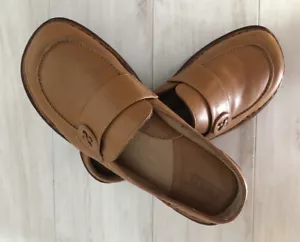 Women BORN Tan Butterscotch Leather Slip On Loafers Shoes 7 /38 Model W4953 - Picture 1 of 11