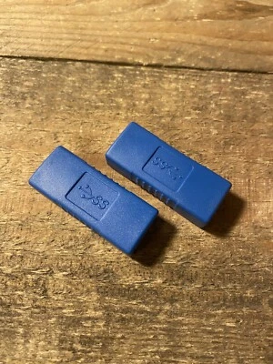 3.0 A Female to Female Converter Adapter Connector Joiner Coupler Cable X2 - Image 1 of 2