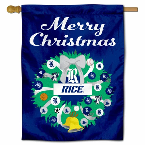 Rice University Happy Holidays Decorative House Flag Cover