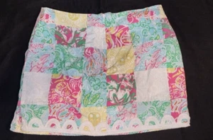 Lilly Pulitzer Marigold Skort Summertime Printed Patch sz 6 Cotton - Picture 1 of 8