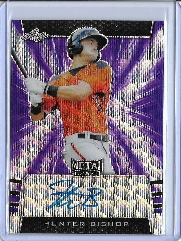 2019 Leaf Metal Draft HUNTER BISHOP Purple Wave Prismatic Auto RC 15/15 Giants - Image 1 of 1