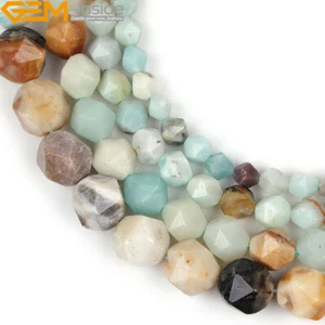 Multicolor Natural AAA Amazonite Stone Faceted Loose Beads For Jewelry Making15" - Picture 1 of 28