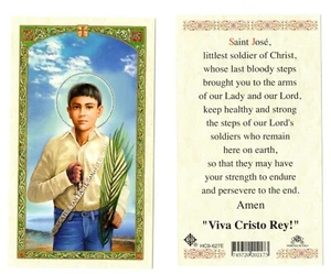 Saint Jose Sanchez del Rio - Paperstock Holy Card 627ENL - Picture 1 of 3
