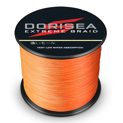 Dorisea Orange Power Schnur Geflochtene Angelschnur Dyneema 100M-2000M 6LB-500LB - Bild 1 von 4