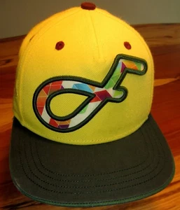 Flat Fitty Baseball Cap, Hat, Yellow with Green Bill, Embroidered, Snapback, EUC - Picture 1 of 7