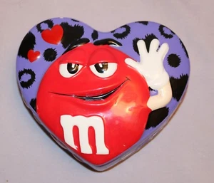M&M's Brand Red Character Purple Heart Candy Dish - Year Unknown - Bild 1 von 3