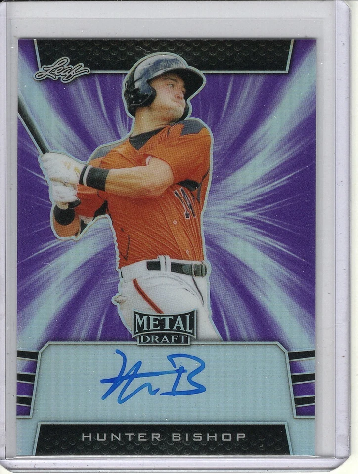 2019 LEAF METAL HUNTER BISHOP ROOKIE/RC AUTO #5/25 *PURPLE* - Image 1 of 1