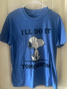 men’s Peanuts snoopy mens shirt size medium I’ll do it tomorrow funny - Picture 1 of 3