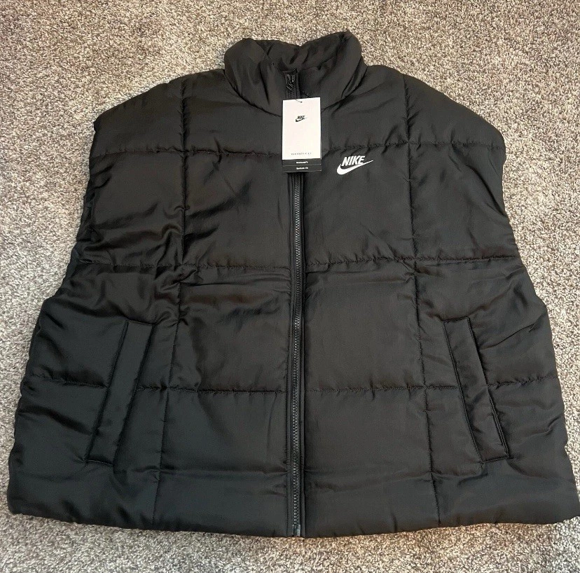 Nike Sportswear Womens Size M Puffer Therma-FIT Loose Vest Black FB7679-010