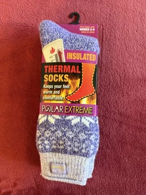 Polar Extreme Women's Insulated Thermal Socks Purple  Size 5-9 NEW - Image 1 of 2