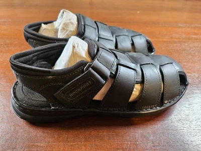 Rockport Darwyn Fisherman Sandal Men’s 9 Wide Black Leather Comfort New $89 - Image 1 of 4