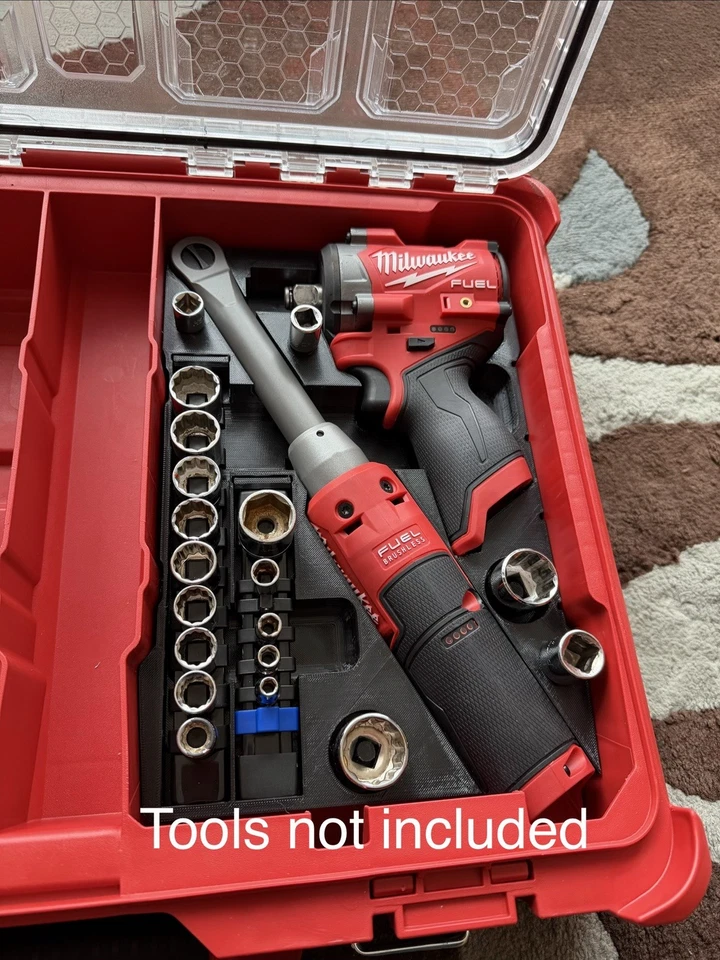 Milwaukee PACKOUT 8430 insert, M12 3/8" Long Ratchet (2569), 1/2 Impact (2563) - Image 1 of 4