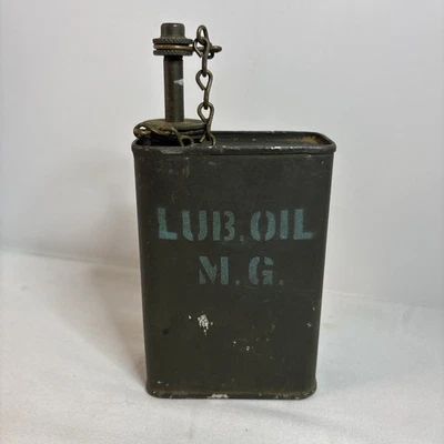 Lata lubricante de aceite Browning militar de Estados Unidos de la Segunda Guerra Mundial engrasador boquilla de latón ejército USMC M1 Foto 1 de 4