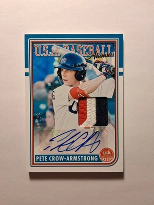 2024 Pete Crow Armstrong Stars & Stripes USA PATCH AUTO 01/25 ASM-PCA Bookend - Image 1 of 4