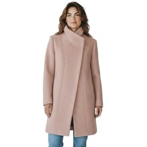 Abrigo Kenneth Cole color rosa mezcla de lana para mujer talla L chaqueta de invierno de longitud media - Imagen 1 de 12