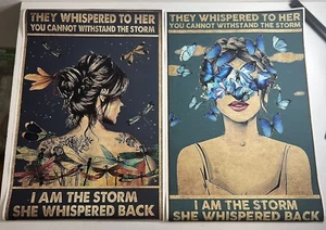 I Am The Storm Rahmenloser Leinwanddruck - Inspirierende Wanddekoration 2er-SET [h] - Bild 1 von 7