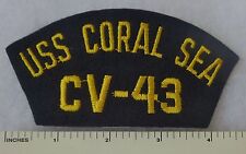 USS CORAL SEA CV-43 - US NAVY AIRCRAFT CARRIER SHIP HAT / CAP PATCH 1947-1990