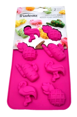 Trudeau Silicone Chocolate Molds Flamingo Pineapples Cactus 2 Pack Pink - Image 1 of 2