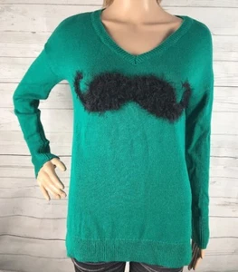 Copper Key Schnurrbart Pullover klein dunkel türkis grün 100 % Baumwolle lustiges Design - Bild 1 von 12