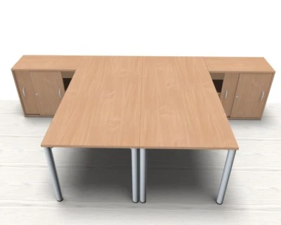 Doppelarbeitsplatz  Schreibtisch 2 Personen Schreibtisch Bürotisch Schränke - Bild 1 von 4