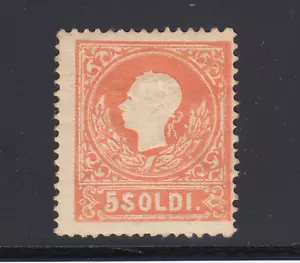 Lombardy-Venetia Sc 10a, Mi 9Ia MLH. 1858 5s red Franz Jozef, type I, Cert. - Picture 1 of 3