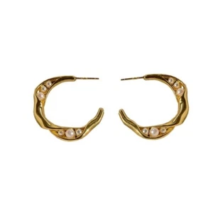 Handmade 18 K Gold filled Hoop earrings - Picture 1 of 5