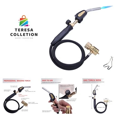 Manguera de mano de antorcha de propano, antorcha de gas Mapp, antorcha de soldadura, longitud de manguera 1,5 M/60" máximo... Foto 1 de 4