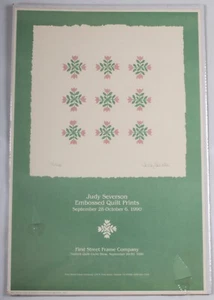 1990 Judy Severson Hand Signed "Tulip" Embossed Quilt Print New & Sealed 16x24in - Picture 1 of 10