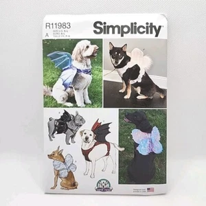 Simplicity Crafts R11983/ 9875 Pet Costume Wings Sewing Pattern Size S-L Uncut - Picture 1 of 11