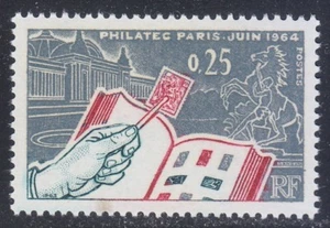 France 1963 MNH Mi 1456 Sc 1078 Philatec Issue. Stamp on stamps ** Horse ** - Picture 1 of 1