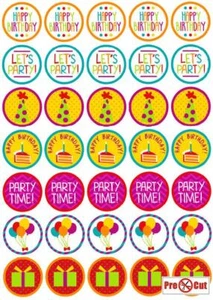 30 Party Birthday Cupcake Cake Toppers Decorations Edible Wafer Paper *Pre Cut* - Picture 1 of 4