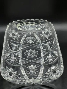 Anchor Hocking Star of David Cut Glass Tray & Serving Dish 12" H1 - Picture 1 of 6