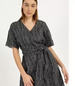 Piper 100% Linen Organic Linen MIDI Dress Tie Waist Size 6 Oversize Fit 6-8 - Picture 1 of 12