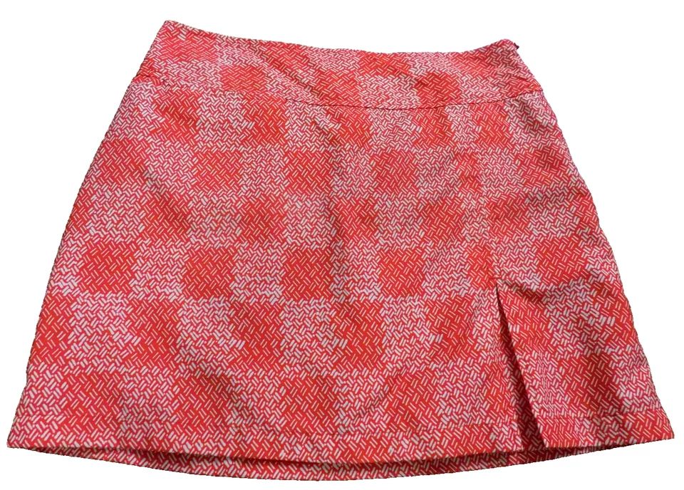 Falda corta de golf IZOD talla 6 roja/naranja a cuadros geométricos bolsillos deportivos falda de tenis Foto 1 de 4
