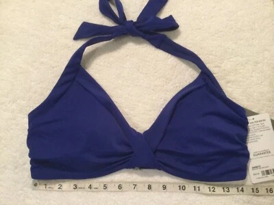 Athleta NWT 36B/C Sapphire Blue Bra Cup Size Halter Bikini Top 210980 M Swim 36C - Image 1 of 4