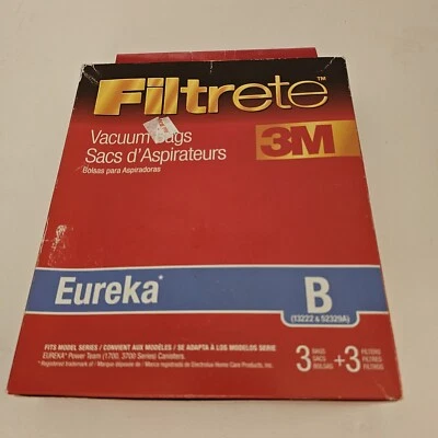 NIP Filtrete 3M Bags for Eureka Vacuum Bags Style B 3 Bags & 3 Filters  - Image 1 of 4